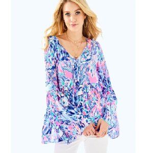 Cabana Cocktail Kahli Top Long Bell Sleeve Top